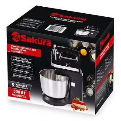 Миксер с чашей SAKURA SA-6326СBK автовращающаяся чаша 3,5л-1