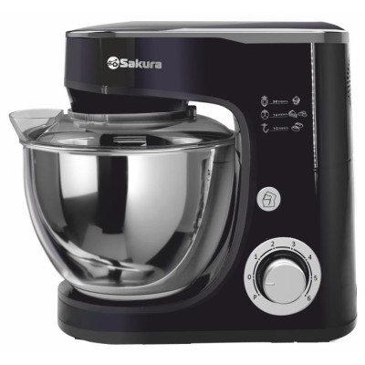 Миксер электр с чашей ELEGANT планетарный 1300Вт 5,0 л 6скор+Турбо SAKURA SA-6332BK
