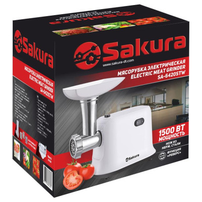 Мясорубка с шинковками SAKURA SA-6420STW 1500Вт-2