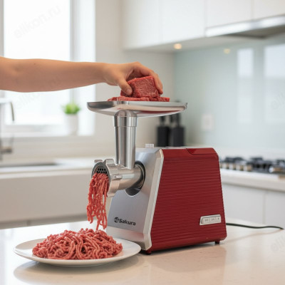 Мясорубка SAKURA SA-6424R 2000Вт-3