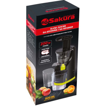Соковыжималка шнековая SAKURA SA-6513BKG 200Вт-2