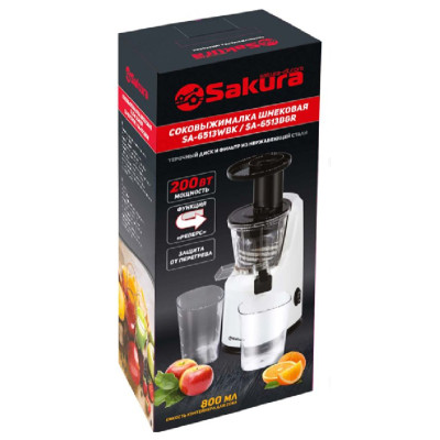 Соковыжималка шнековая Sakura SA-6513WBK-1