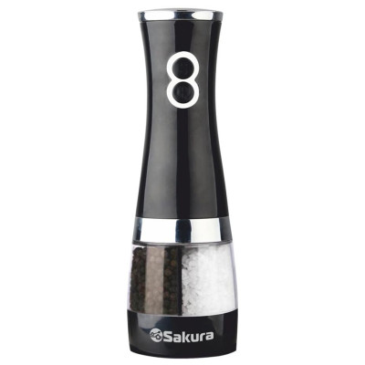 Мельница д/соли и перца двухстор электр SAKURA SA-6642BK