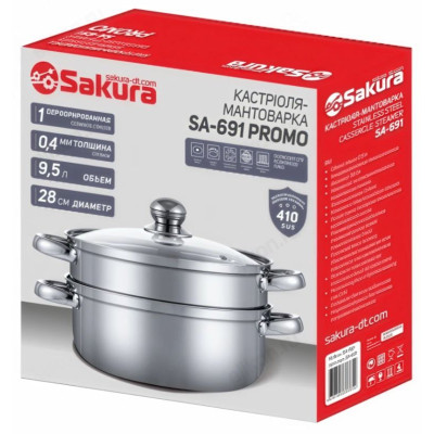 Мантоварка стальная SAKURA SA-691 9,5л индук-2