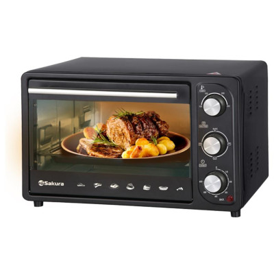 Духовка электро SA-7004B 1300Вт 18л таймер черн SAKURA SA-7004B 18л