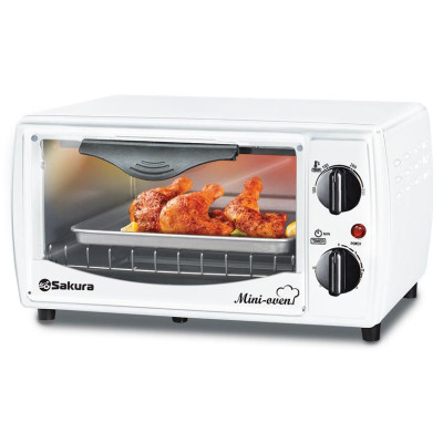 Духовка электро 10л 1000Вт таймер автомат.выдвижн.решетка SAKURA SA-7018W-1