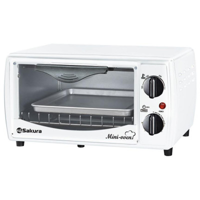 Духовка электро 10л 1000Вт таймер автомат.выдвижн.решетка SAKURA SA-7018W