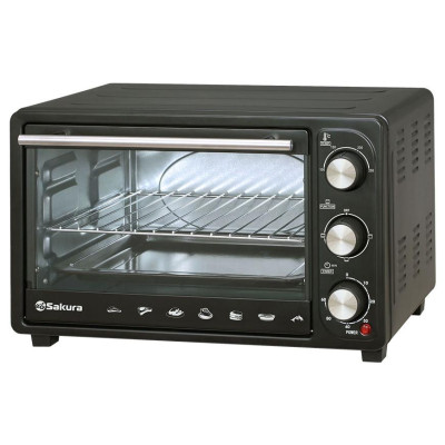 Духовка электро 1380Вт 23л таймер черн SAKURA SA-7024B