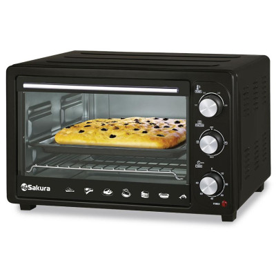Духовка электро 1500Вт 30л таймер черн SAKURA SA-7025B-1