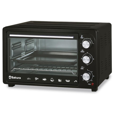Духовка электро 1500Вт 30л таймер черн SAKURA SA-7025B