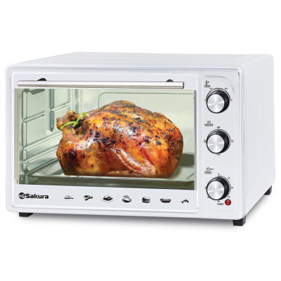 Духовка электро 1800Вт 48л таймер бел SAKURA SA-7026W-1