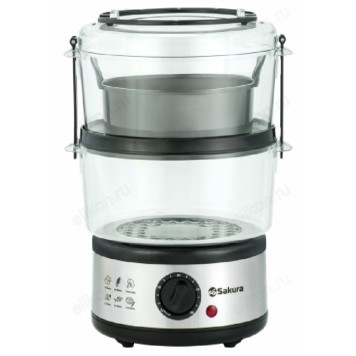 Пароварка SAKURA SA-7216-2 нерж/черн