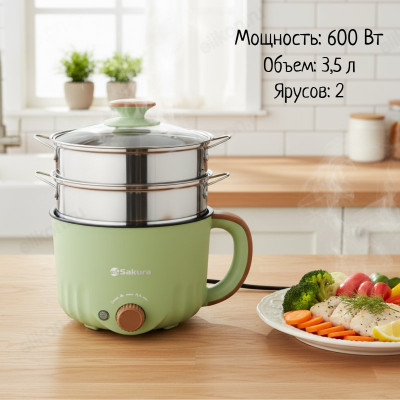 Пароварка SAKURA SA-7219GR зелен