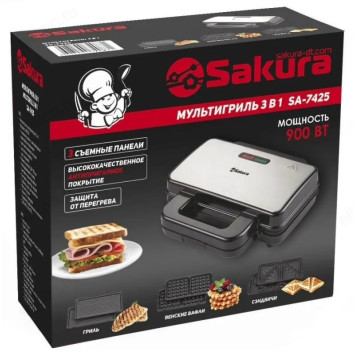Мультигриль-пресс SAKURA SA-7425 4в1 1000Вт-2