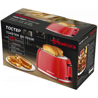 Тостер SAKURA SA-7610R 850Вт красный-2