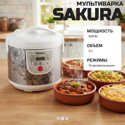 Мультиварка SAKURA SA-7753W 5л/800Вт