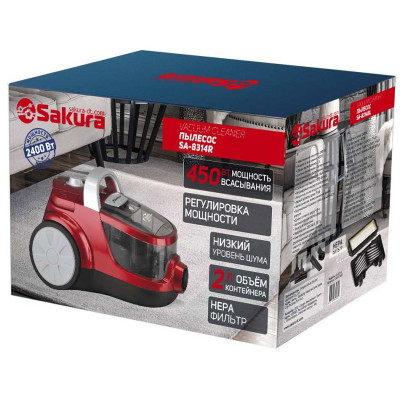 Пылесос с контейнером SAKURA SA-8314R 2400Вт/450Вт-1