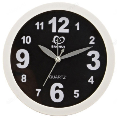 Будильник Sakura SA-8514BK, белый с черным таблом