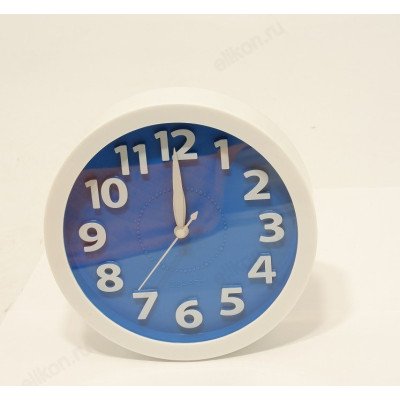 Будильник Sakura SA-8514BL, белый с синим таблом-1