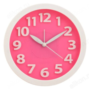 Будильник Sakura SA-8514Р, белый с розовым таблом