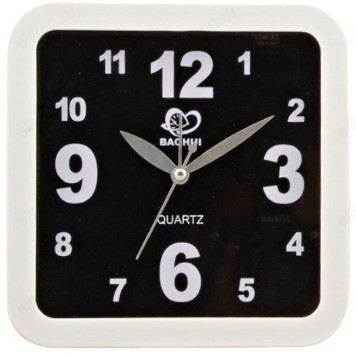 Будильник Sakura SA-8515BK, белый с черным таблом
