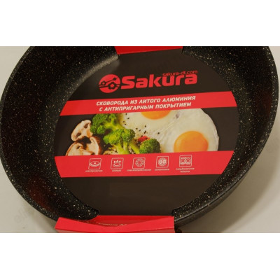 Сковорода SAKURA SA-F02-24 24см съемная ручка/лит.алюм.-1