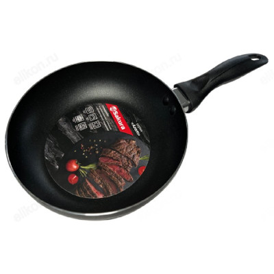 Сковорода SAKURA SA-F10-24 Агат 24см штампованная черная