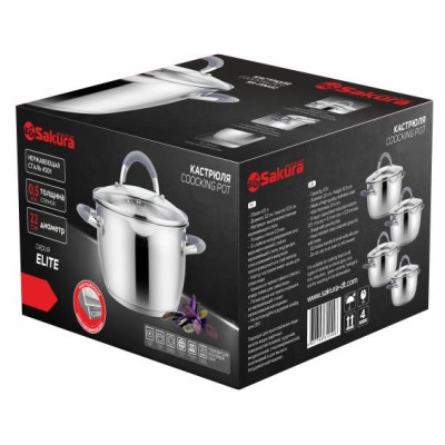 Кастрюля SAKURA SA-P3022 ELITE 4,5л 22см-1