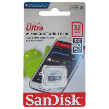 Карта MicroSD  32GB SanDisk Ultra Class10 U1