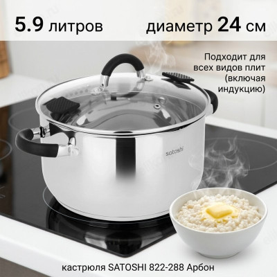 Кастрюля SATOSHI 822-288 Арбон 5,9л