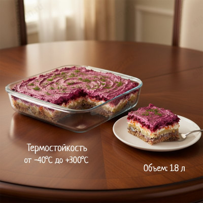 Форма для запекания стекло SATOSHI 1,8л 825-017
