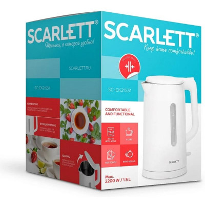 Чайник белый SCARLETT SC-EK 21 S31-2