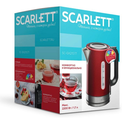 Чайник красный SCARLETT SC-EK 21 S77-6