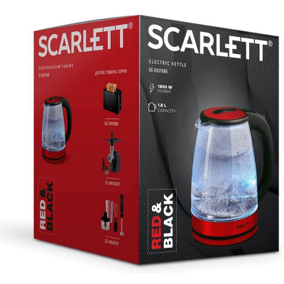Чайник красный SCARLETT SC-EK 27 G65-6