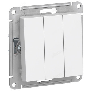 Выключатель 3-клавишный SE AtlasDesign, сх.1+1+1, 10АХ, механизм, белый