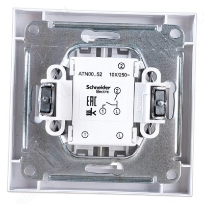 Выключатель 2-клавишный SE AtlasDesign, сх.5, 10АХ, в сборе, белый-1