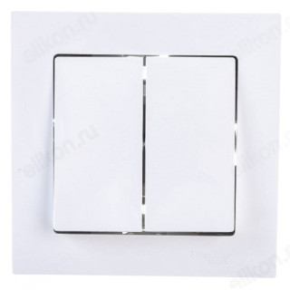 Выключатель 2-клавишный SE AtlasDesign, сх.5, 10АХ, в сборе, белый-2