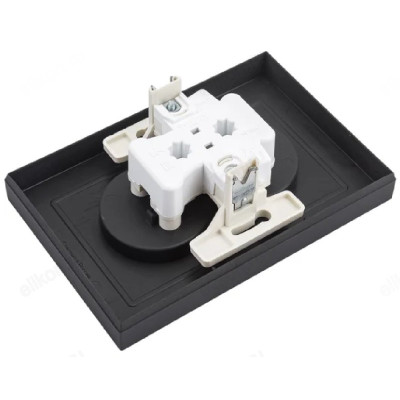 Розетка двойная без заземления SE AtlasDesign, Карбон 16А, в сборе-2