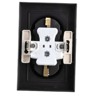 Розетка двойная с заземлением SE AtlasDesign, Карбон, 16А, в сборе-1