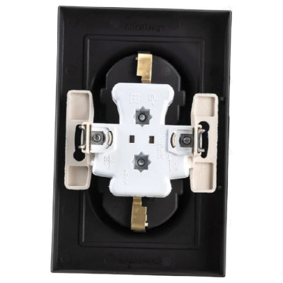 Розетка двойная с заземлением SE AtlasDesign, Карбон, 16А, в сборе-1