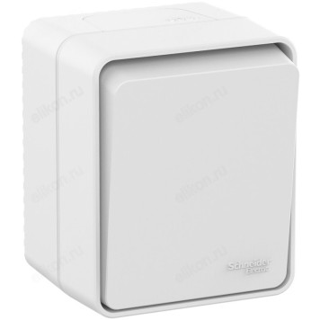 Выключатель наружный 1-клавишный SE AtlasDesign Profi54, 10 АХ, IP54, белый