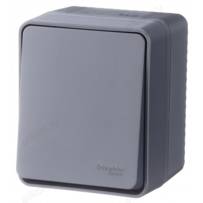 Выключатель наружный 1-клавишный SE AtlasDesign Profi54, 10 АХ, Антрацит