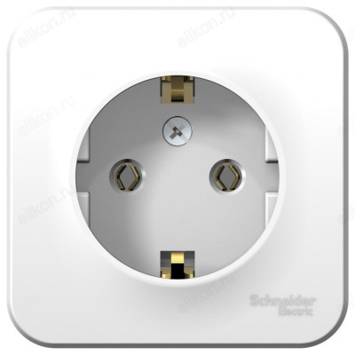 Розетка наружная с/з, без шторок SE Blanca 16А, 250В, изолир. пластина, белая