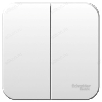 Выключатель наружный 2-клавишный SE Blanca, 6А, 250В, изолир. пластина, белый-1