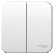 Выключатель наружный 2-клавишный SE Blanca, 6А, 250В, изолир. пластина, белый