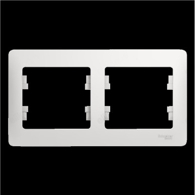 Рамка 2-ая, SE Glossa белая, горизонтальная