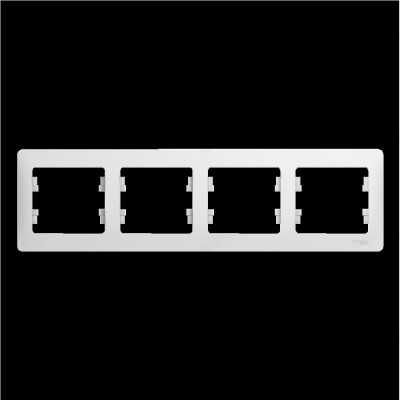 Рамка 4-ая, SE Glossa белая, горизонтальная