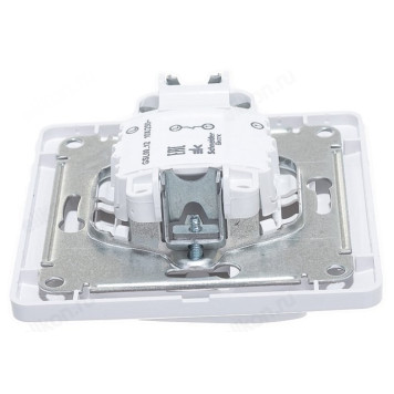 Выключатель 1-клавишный SE Glossa, сх.1, 10АХ, в сборе с рамкой, белый-3