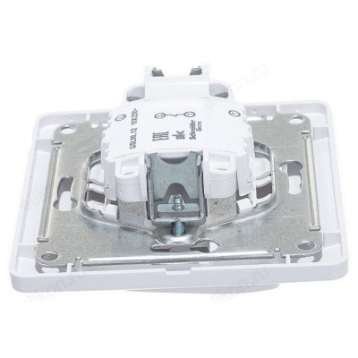 Выключатель 1-клавишный SE Glossa, сх.1, 10АХ, в сборе с рамкой, белый-3