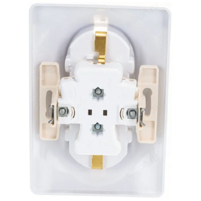 Розетка двойная с заземлением SE Glossa в сборе с рамкой, белая-2